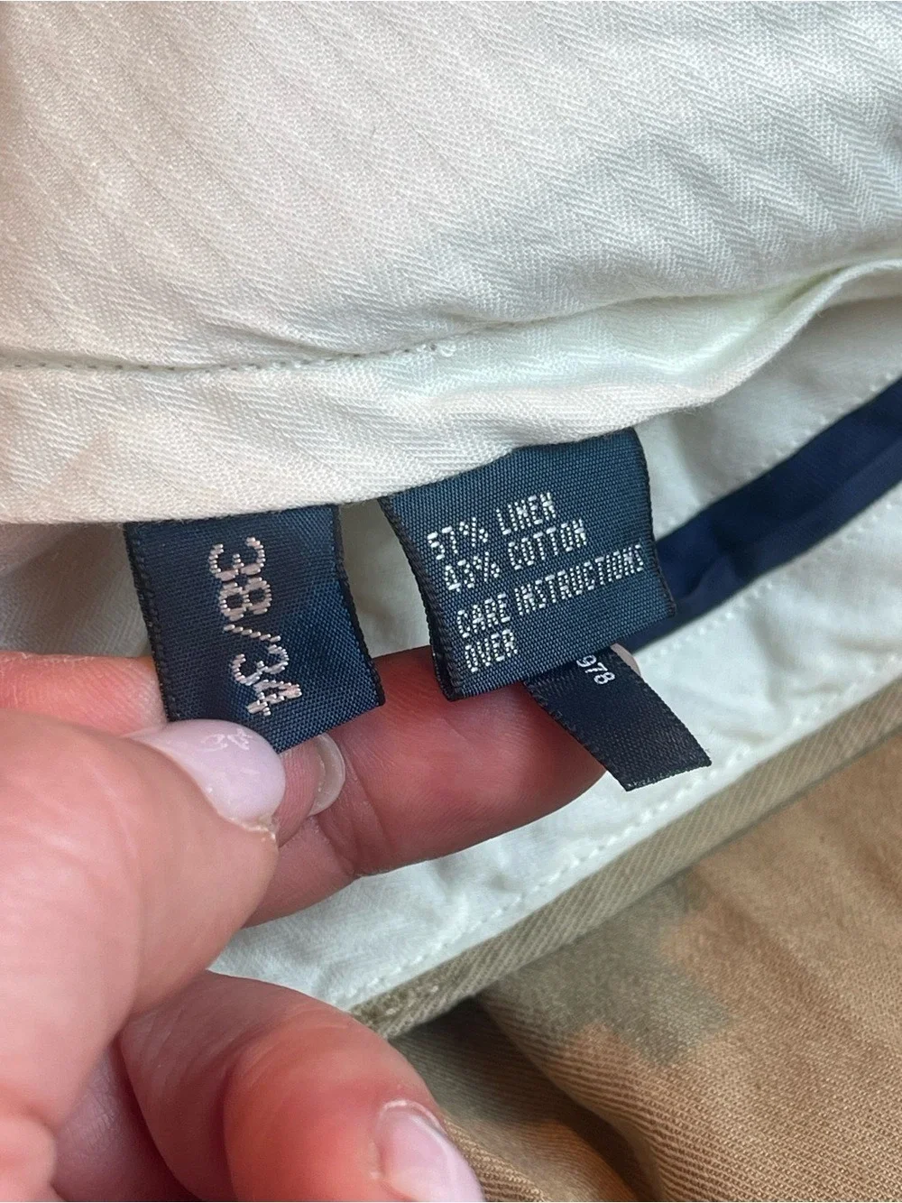 Polo Ralph Lauren The Preston Pant Linen Blend Chino Khaki Trousers 38x34 NWT